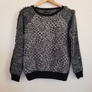Zara Collection Black Textured Knit Top M